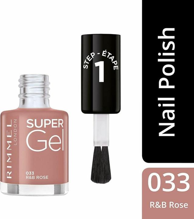 Actual product image Rimmel London RIMMEL Super Gel Nail Polish No. 033 R&B Rose 12ml (B rose, R&amp, Gel-Effect Nail Polish)