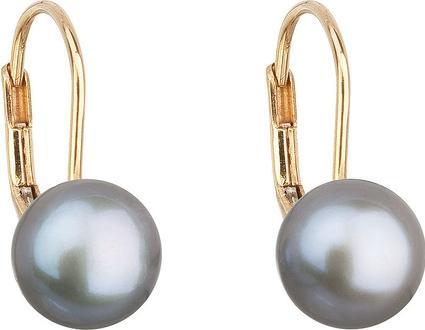 Evolution Group Gold pearl earrings with genuine pearls Pavon 921009.3 gray (L)