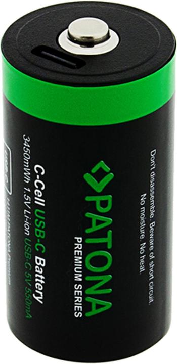 Actual product image Patona Premium rechargeable battery 2x LR14 USB-C (Camera battery)