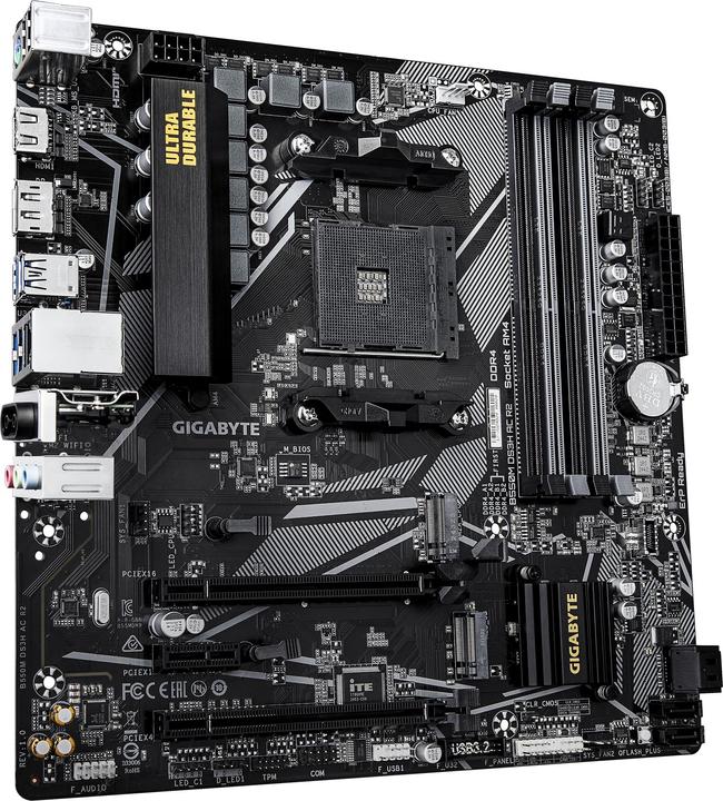 Image du produit Gigabyte Carte mère pour processeurs Intel B550M DS3H AC R2 (AM4, AMD B550, mATX)