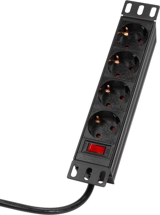 Image du produit LogiLink 10" Prises multiples 4x, avec interrupteur (4 x, CEE 7/3, 2 m)