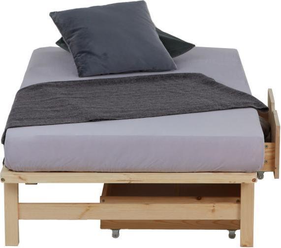 Produktbild Homestyle4u Palettenbett mit Bettkasten und Lattenrost (90 x 200 cm)