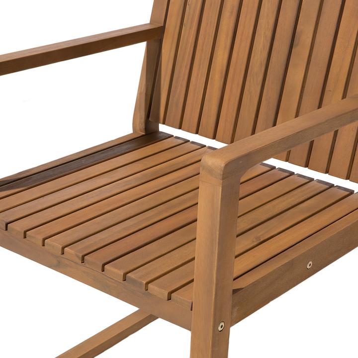 Actual product image Beliani Garden furniture set acacia wood light brown 6-seater 7-piece SASSARI (90 cm)