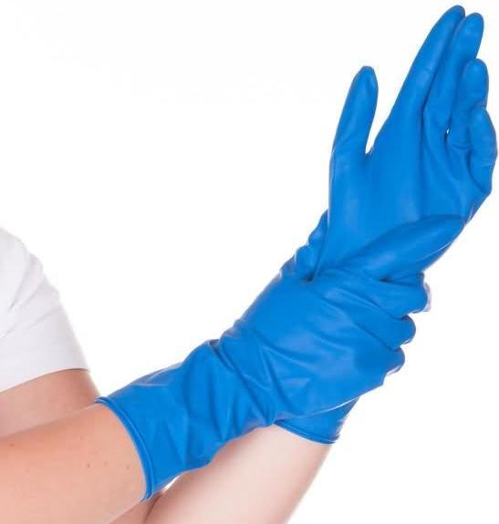 Actual product image Hygostar Latex glove High Risk powder-free L 28cm dark blue PU=50 pieces (L)