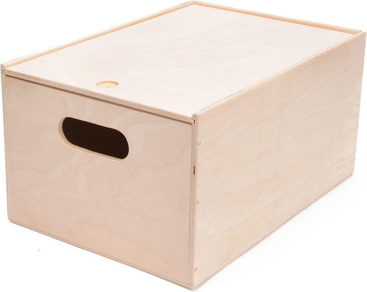 Playwood Boîte de rangement en bois avec couvercle coulissant