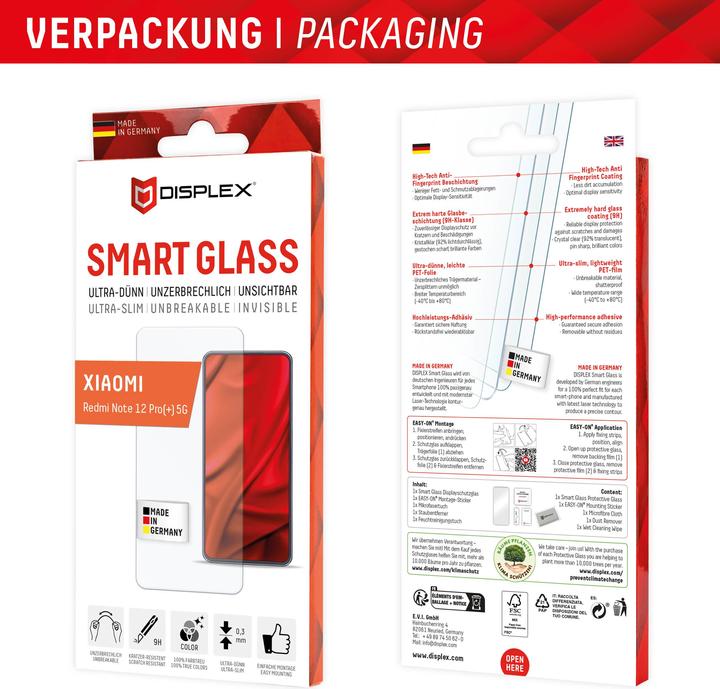 Produktbild Displex Smart Glass, Displayschutzfolie (1 Stück, Xiaomi Redmi Note 12 Pro 5G, Xiaomi Redmi Note 12 Pro+, Xiaomi Poco X5 Pro)