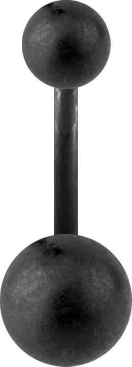 Star Piercing Banane schwarz matt mit zwei Kugeln (ohne Messing, Chirurgenstahl 316L)