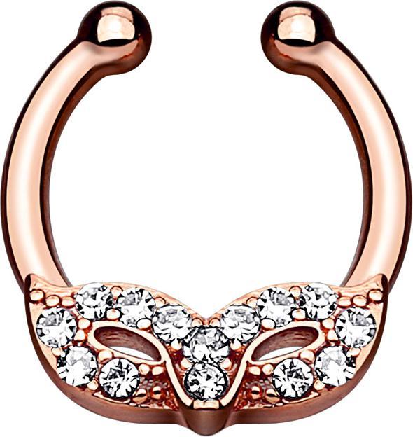 Produktbild Star Piercing Fake Septum mit Kostümball-Maske rosegold (Messing)