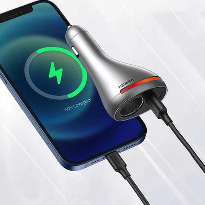 Actual product image Ugreen CD204 Car charger with 12V cigarette lighter socket