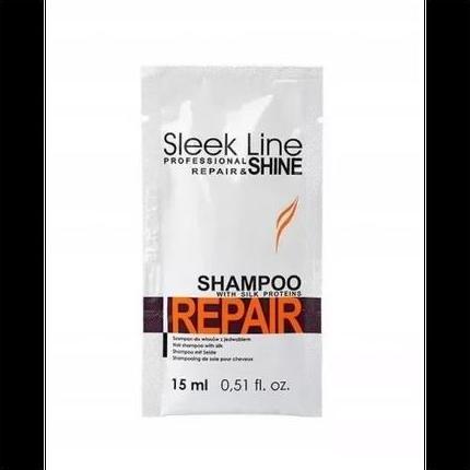 Immagine prodotto Stapiz Sleek Line Shampoo Riparatore con Seta per Capelli Danneggiati 15ml (15 ml, Shampoo liquido)
