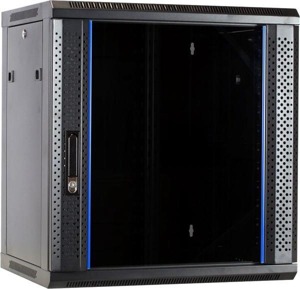 Dsit 12 HE Serverschrank, Wandgehäuse, mit Glastür (BxTxH) 600 x 450 x 634mm (12 HE, 19 Zoll Rack)