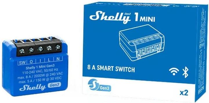 Produktbild Shelly 1 Mini Gen3 x2 (Schaltaktor)