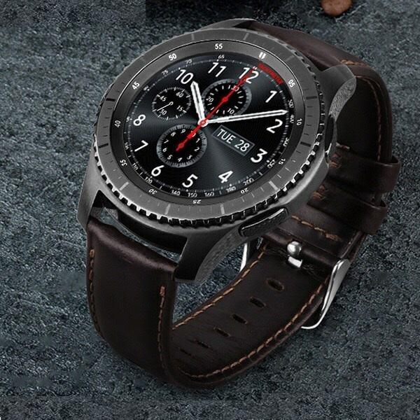 Actual product image Beline Smart watch leather strap, Black, 22mm