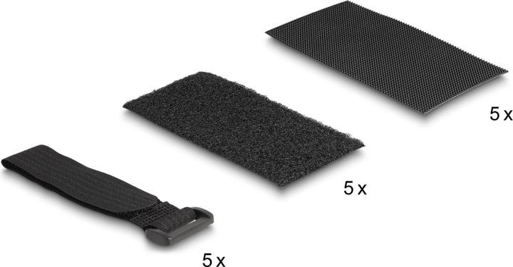 Image du produit Delock Pad auto-adhésif avec serre-câbles auto-agrippants Set 10 pièces noir (Serre-câbles velcro, 200 mm, 10 pcs)