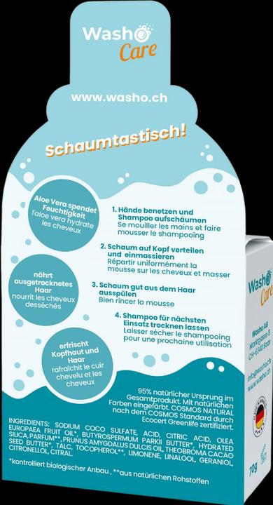 Actual product image Washo Solid Shower Care Fresh Shower (200 ml)