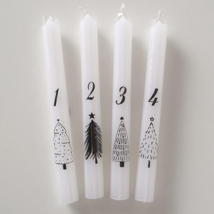 Produktbild Boltze Home Weihnachtskerze Ada 4 Stück, Weiss (4 Stk.)
