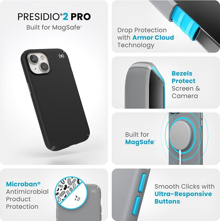 Image du produit speck Presidio2 Pro pour iPhone 15 Hulle MagSafe Coque arrière noire (Apple iPhone 15)