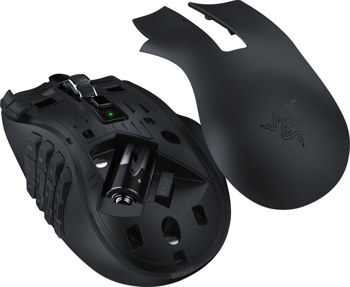 Image du produit Razer Naga V2 HyperSpeed pour le jeu, 2,4 GHz, Bluetooth, Sans fil, Noir (Sans fil)