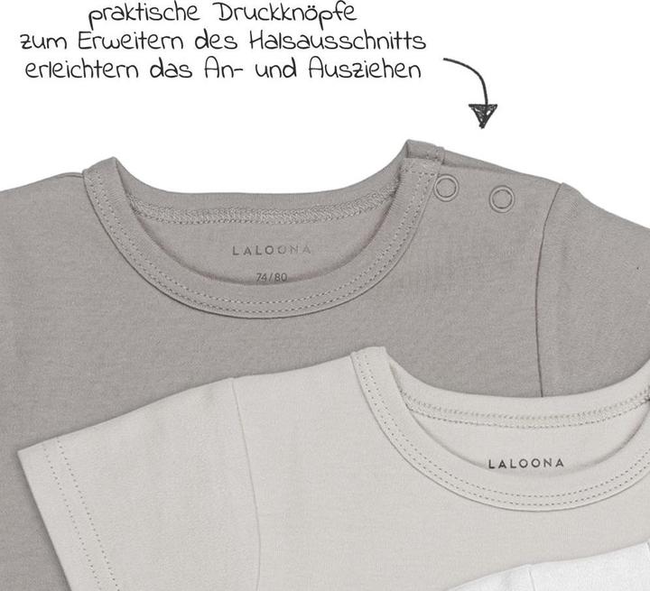 Immagine prodotto La Loona Body LaLoona per neonato e body a fascia per neonato body a manica corta OEKO-TEX® confezione da 3 (74, 80)
