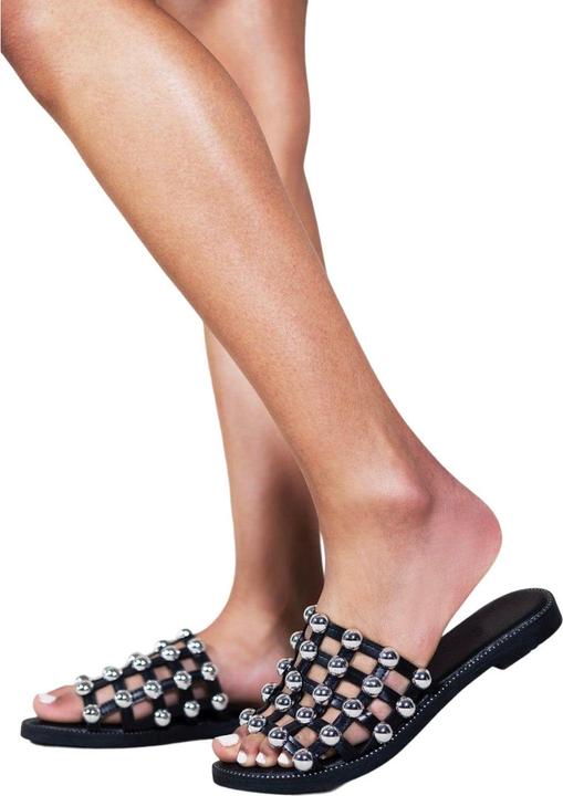 Actual product image Where's That From Womens/Ladies Kellie Caged PU Wide Sliders (36)