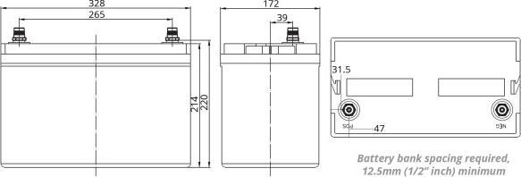 Produktbild Fullriver AGM-Batterie DC115-12 (12 V, 115 Ah)