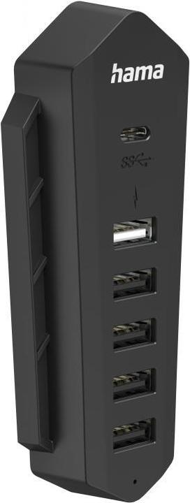 Produktbild Hama 6in1 USB-Hub für Playstation 5, 6 Ports (1x USB-C, 5x USB-A), Schwarz (PS5)