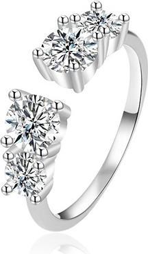 Actual product image Agato - Sparkling silver ring with zircons AGT-R06W42 - Circuit: 57 mm (57)