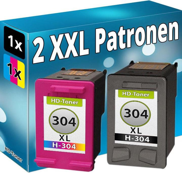 Druckfuxx 2x TINTE PATRONEN für HP 304 XL ENVY 5020 5030 5032 5034 Deskjet 3735