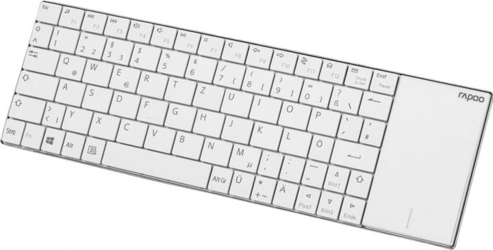 Productafbeelding Rapoo E2710 Draadloos Multimedia Touchpad Toetsenbord Wit (DE, Bedraad)