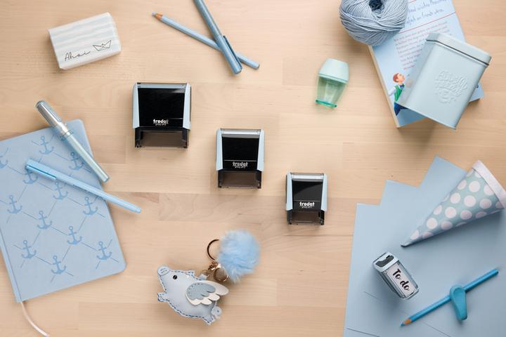Actual product image Trodat Typomatic Printy 4.0 Pastel Edition, self-inking stamp for self-setting