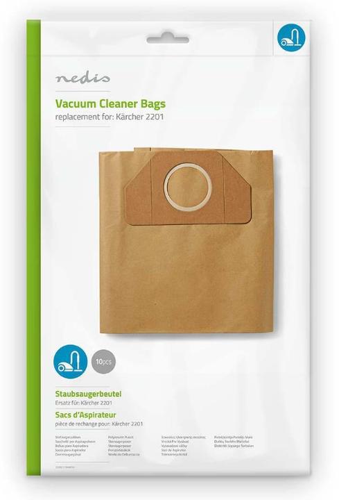 Image du produit Nedis Sacs à poussière | 10 pièces | Papier | Vendu le plus souvent pour : Kärcher 2201 | Braun (1 x)