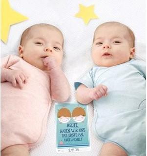Produktbild Milestone Baby Meilensteinkarten für Zwillinge, 1. Lebensjahr Deutsch
