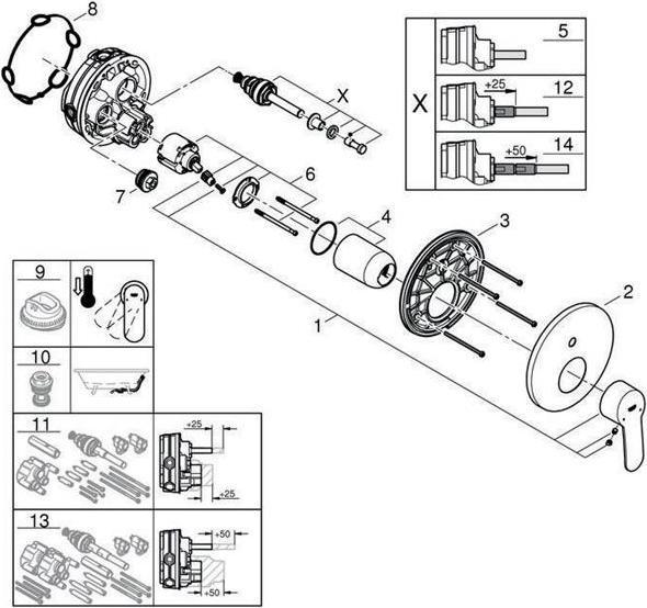 Actual product image Grohe Eurostyle Cosmopolitan single-lever bath mixer
