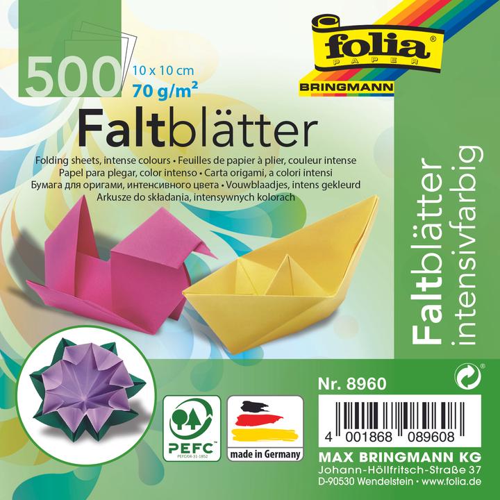 Folia Folding sheets, 100 x 100 mm, 70 gsm, 500 sheets (70 g/m², 1 x)