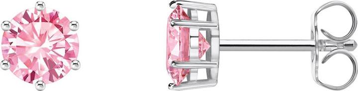 Thomas Sabo Ohrstecker mit pinkfarbenem Stein im Brillantschliff (925 Sterling Silber)