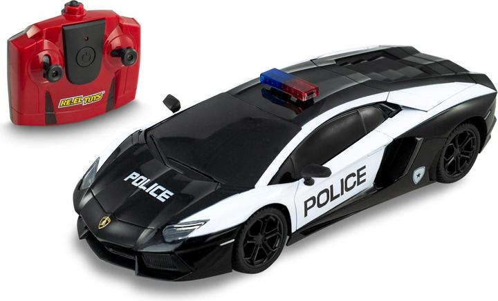 Produktbild Re.Eltoys LAMBORGHINI AVENTADOR COUPE' POLICE: 1:24 Scale - Rc 2.4GHz - with front lights - matt black