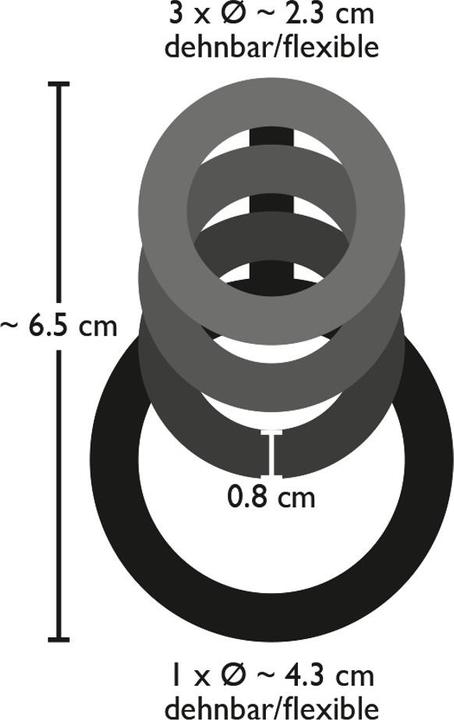 Produktbild Bad Kitty Penis-Hodenring Quartett (2.30 cm)