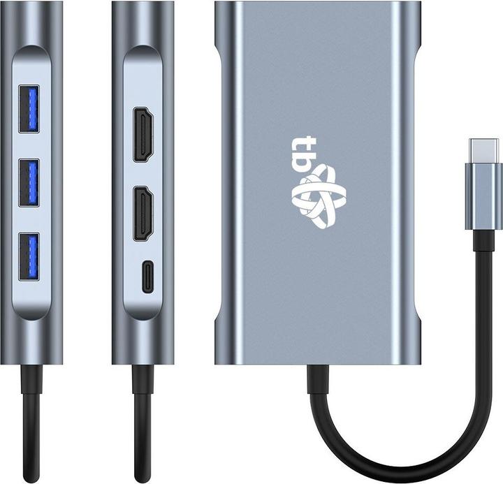 Produktbild Lenovo 8in1 Adapter USB C HDMI x2 USB VGA RJ45 PD (HDMI, RJ45, USB Typ-C, USB 2.0)