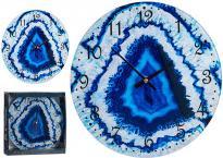 Giftdecor Uhrwerk Glas mit blauem Marmoreffekt 3