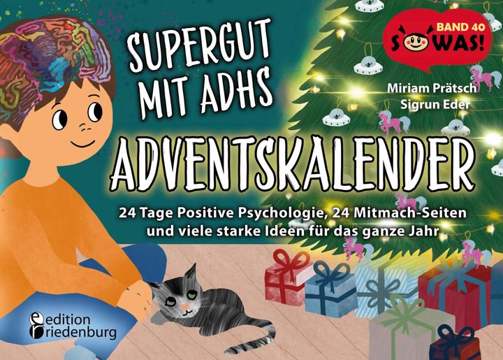 Produktbild Supergut mit ADHS - Adventskalender: 24 Tage Positive Psychologie, 24 Mitmach-Seiten und viele
