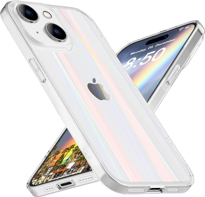 Image du produit Nalia Housse en verre trempé transparent effet arc-en-ciel (Apple iPhone 15 Plus)
