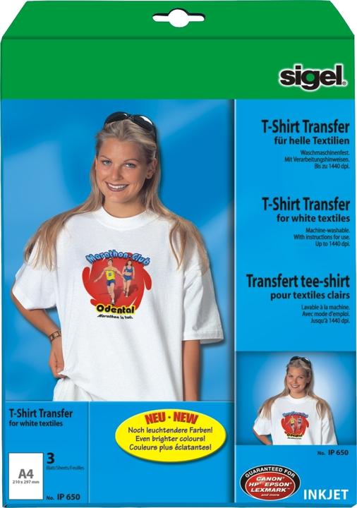 Produktbild Sigel InkJet Transfer Folien für T-Shirts (197 g/m², 3 x)