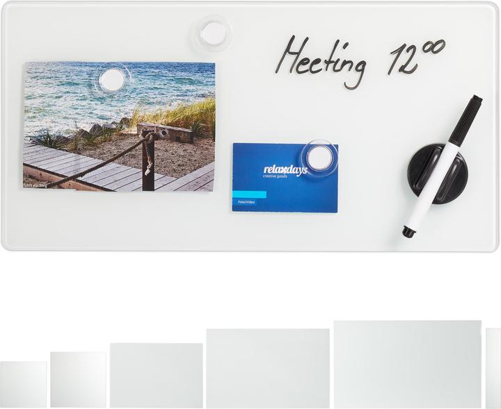 Actual product image Relaxdays Magnetic Dry Erase Board (Magnet board, 40 x 0.4 x 40 cm)
