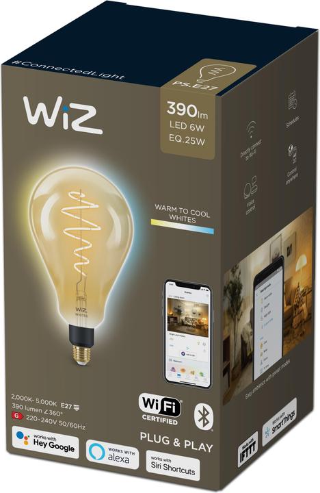 Produktbild WiZ Vintage Filament (E27, 6.50 W, 390 lm, 1 x, E)