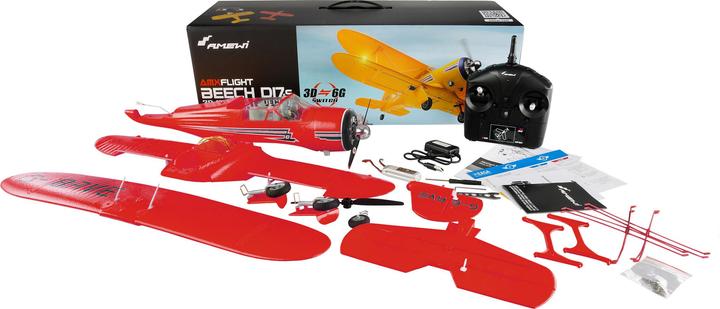 Immagine prodotto Amewi AMXFlight Beech D17s biplano 3D/6G RTF rosso (Acrobazia aerea)