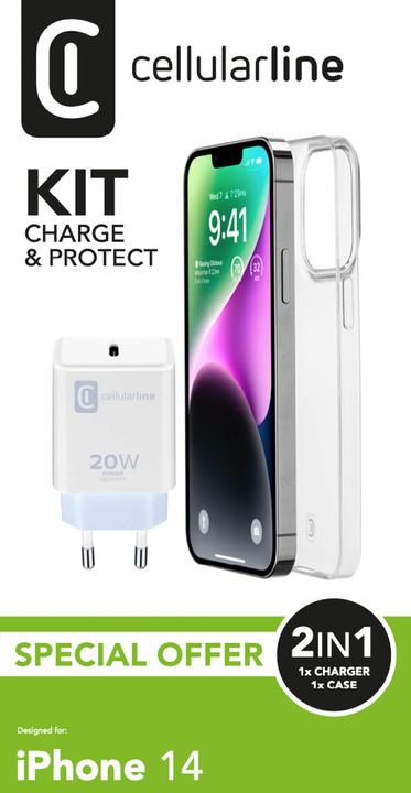 Actual product image Cellularline Charger Kit with Case (Apple iPhone 14)