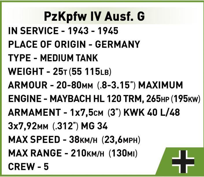 Nährwerte und Zutaten Cobi Panzerkampfwagen IV Ausf. G