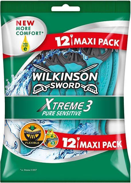 Actual product image Wilkinson Xtreme3 Pure Sensitive ( 12 Ks ) - Disposable Razing Machine For Men