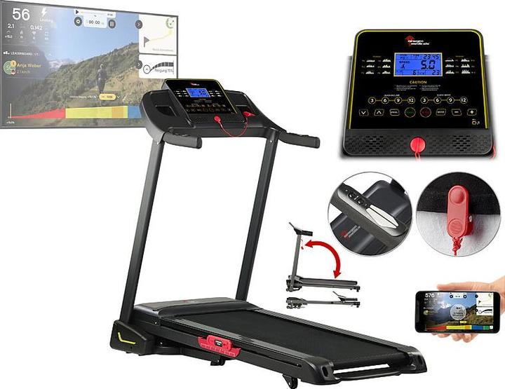 Image du produit Newgen medicals Tapis de course professionnel avec Bluetooth & App, surface de course XXL, 16 km/h, 1.100 watts