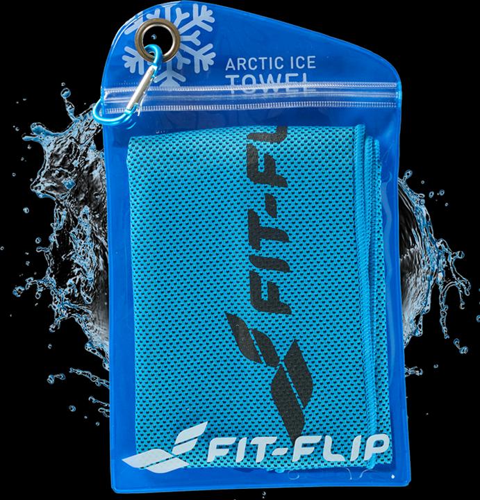 Fit-Flip Airflip Towel Kühlhandtuch Mikrofaser mit Tasche 100x30cm (100 x 30 cm)
